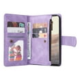 thumbnail image 4 of SaniMore Case for Google Pixel 7A 6.1" 2023, PU Leather Zipper Wallet Cover [RFID Blocking] Card Slot Magnetic Clsap Flip Folio Wrist/Crossbody Strap Kickstand Full Protective Cover, Purple, 4 of 17