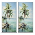 thumbnail image 2 of Designart "Minimalism Plam Tree silence II" Palms & Palm Trees Framed Wall Art Set Of 2 - Green Floral Frame Gallery Set For Office Decor, 2 of 6