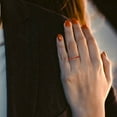 thumbnail image 6 of 0.39 ctw Wedding Band for Women - 18K Yellow Gold Simulated Pink Tourmaline Stackable Eternity Ring, 6 of 6