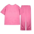 thumbnail image 7 of Diufon Girls Pajama Sets Casual Short Sleeve Crewneck Tops and Elastic Wide Leg Pants Stain Homewear Set, 7 of 7