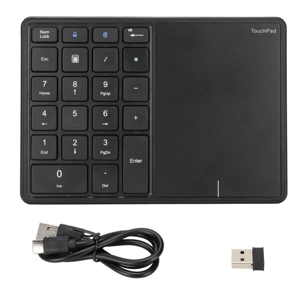 Teclado numérico inalámbrico NikouMX Teclado numérico de 22 teclas con panel táctil negro