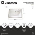 thumbnail image 3 of Kingston Brass LB21158 Piazza 21-Inch Ceramic Rectangular Undermount Bathroom Sink in White, 3 of 4