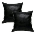 thumbnail image 2 of MUKA 2 Pcs Faux Leather Throw Pillow Covers 18 X 18 Inches, Solid Dyed Crocodile PU Leather Sofa Backrest Throw Pillow Cover-Black, 2 of 7
