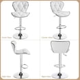 thumbnail image 6 of YEXJ Bar Stools Set of 2, Island Chairs Shell Back, PU Leather Adjustable Barstools, Swivel Bar Chairs with Footrest for Home Kitchen, White, 6 of 10