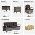 thumbnail image 2 of MEISSALIVVE 6 Pieces Patio Furniture Sets,Wicker Patio Conversation Sets with 2 Wood Armrests Swivel Glide Chairs, 2 Ottomans for Deck Yard and Poolside (Black), 2 of 9