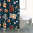 thumbnail image 4 of Blue Basketball Related Items Pattern Shower Curtain 84"x72" ,Bathroom Decorative Shower Curtains Set with 12 Hooks,Modern Waterproof Washable Shower Curtain, 4 of 6