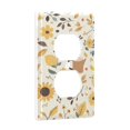 thumbnail image 2 of Yayeee Duplex Wall Plate 1-Gang 4.5"x2.7" Home Receptacle Light Switch Decorative Outlet Cover, Beige Birds Floral, 2 of 7