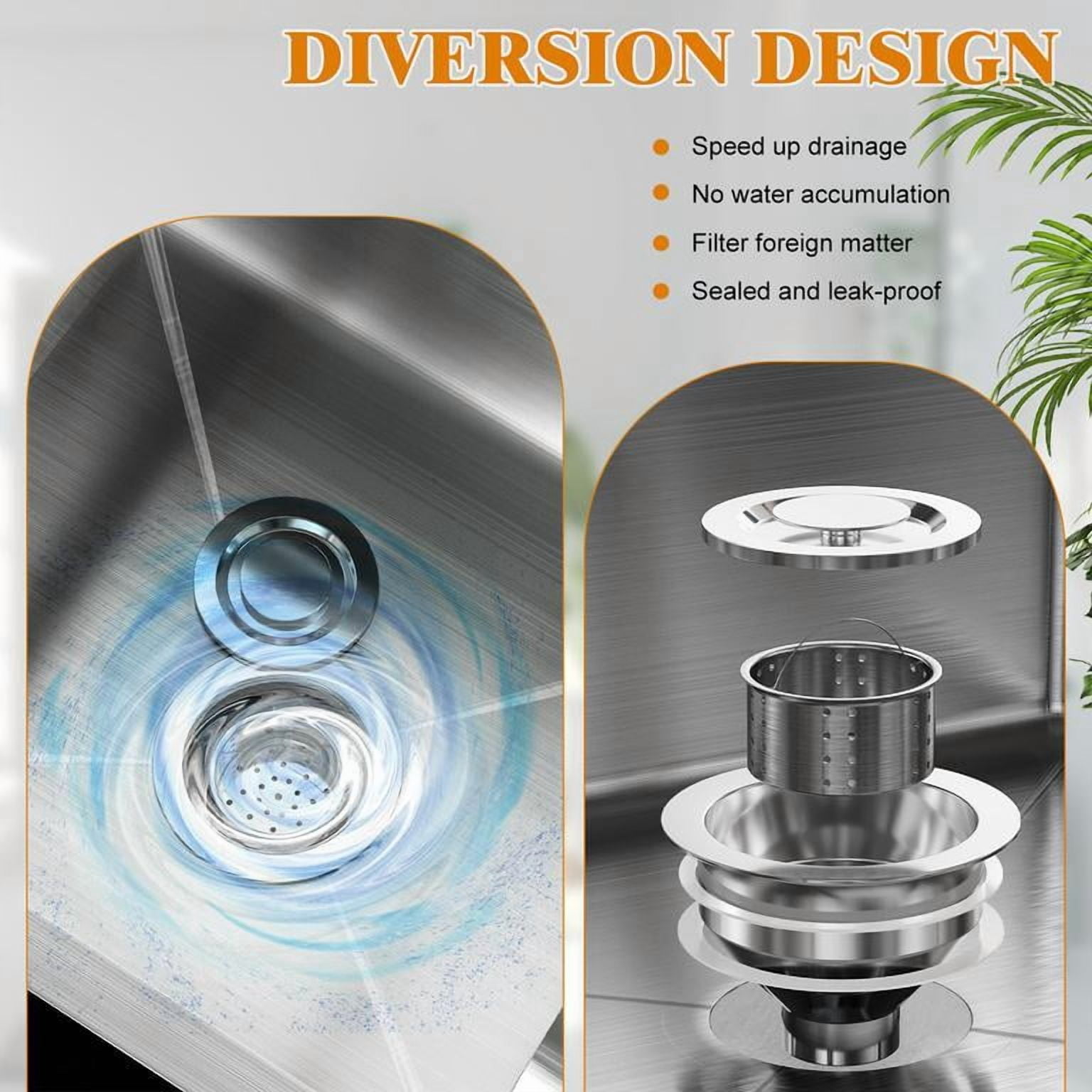 Mohsoe Mop Sink 18 x 16 x 22 Inch, Commercial Stainless Steel Utility Sink with High Baffle, Large Capacity Floor Sink for Mudroom Laundry Janitor Closet, Adjustable Feet