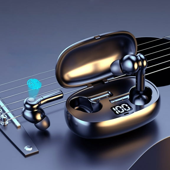 FYHALE Digital Display Earphones Touch-Control Wireless Bluetooth 5.2 CVC8.0 Noise Reduction Hi-Fi TWS-Headphones Earphones Earbuds