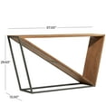 thumbnail image 3 of DecMode 57" x 30" Brown Wood Diagonal Open Frame Console Table with Grey Metal Base, 1-Piece, 3 of 16
