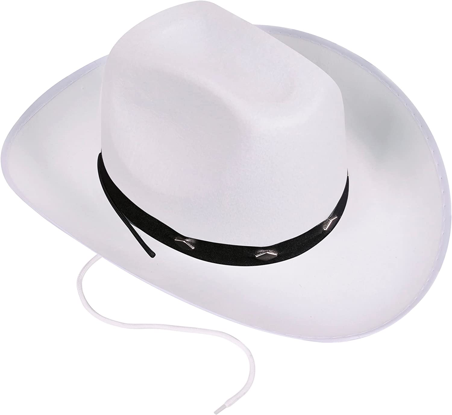 Adult White Felt Rodeo Cowboy Western Cowgirl Hat Halloween Costume Accessory