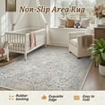 thumbnail image 4 of SIXHOME 10'x14' Floral Area Rug for Living Room, Washable Soft Non-Slip Traditional Carpet, Sage Green Botanical Rug for Bedroom Dining Room Home Decor Beige, 4 of 7