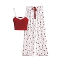 thumbnail image 3 of LIZUOJUN Women Pajama Sets Floral Print Lace Cami Pants Set Summer Lounge Wear Soft Breathable Lightweight Loungewear Home Pajamas - L, 3 of 3