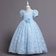 thumbnail image 4 of Vestido Para Niñas, Ropa Para Niñas, Vestido Para Niños, Vestido De Princesa De Manga Corta, Vestido De Cola De Flores, Falda, Vestido De Tutú Azul Odeerbi  LM103-1951, 4 of 5