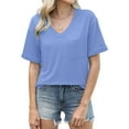 thumbnail image 4 of SHITINN Womens T Shirts V Neck Short Sleeve Summer Tops Casual Basic Tees 2025 Trendy Womens Summer Tops Short Sleeve Womens T-Shirts Womens Tees Loose Fit, 4 of 9