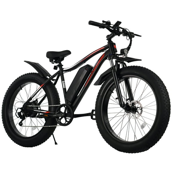 Cinverter 26" X 4.0" Fat Tire Electric Bike, 500W Motor 48V 696Wh Removable Battery 85km Max Range & 32km/h Electric Mountain Bike Bicycle for Adults, Shimano 7-Speed Gear Snow Beach E-Bike