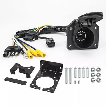 MYJTOPUS Multi-Tow 4 to 7-Way, Multi-Towing Trailer Adapter with Mounting Bracket, Black