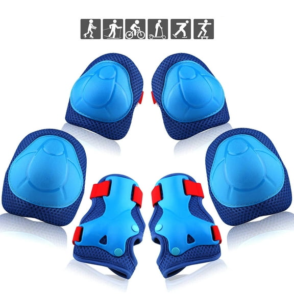 Rirool Kids Protective Gear Set - Knee Pads, Elbow Pads, and Wrist Guards for Skating, Cycling, Rollerblading, Scooter - Toddler to Teen Size (3-10 Years)