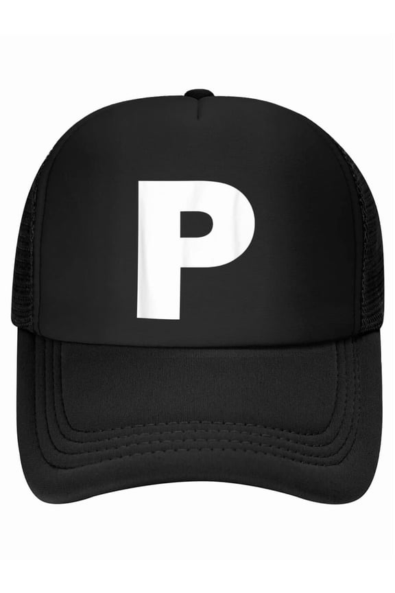 Letter P Capital Alphabet Monogram Initial Baseball Cap