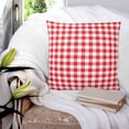 thumbnail image 3 of 24x24 Pillow Covers Set of 2, Red White Plaid Throw Pillow Covers Decorative Couch Cushion Case, Modern Farmhouse Buffalo Check Gingham Microfiber Square Pillowcases for Bedroom Car Living Room, 3 of 7