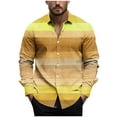 thumbnail image 2 of Zylanna Men's Button up Shirts, Breathable Color Block Long Sleeve Turndown Collar Formal Shirts for Men Yellow, 2 of 5