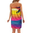 thumbnail image 3 of Yuyamidu Coconut Tree Shower Wrap for Women Sunset Bath Body Towel Wrap with Adjustable Closure Bath Towels for Adults Travel Sauna Spa Wrap Towel with Pocket, Size M, 3 of 7