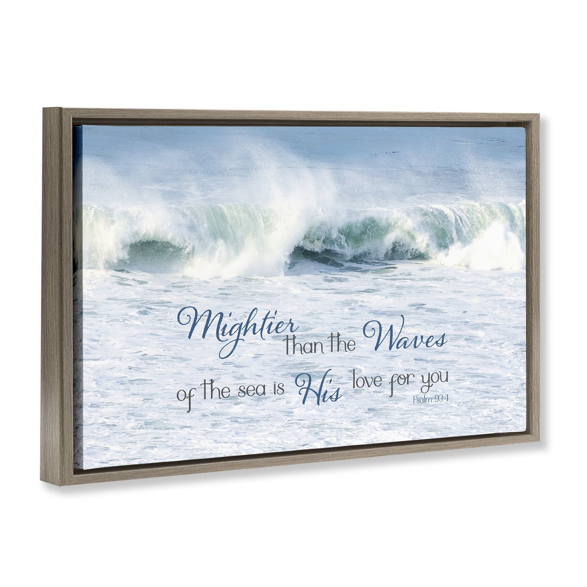 Stupell Industries Mightier Than The Waves Brown Framed Floater Canvas Wall Art, design by Kathy Mansfield