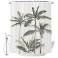 thumbnail image 2 of Shower Curtains for Bathroom, Tropical Palm Tree Waterproof Fabric Shower Curtain, Summer Beach Botanical Decorative Bathroom Curtain for Bathtub, 72"x84", No Hooks Included, 2 of 9