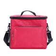 thumbnail image 3 of Red Oxford Cloth 10X9X7 Inch, Insulated Lunch Tote, Lunch Bag with Shoulder Strap, Picnic Bag, Cooler Lunch Bag, Leak-Proof Reusable Thermal Tote with Front Pocket, Side Mesh, 3 of 6