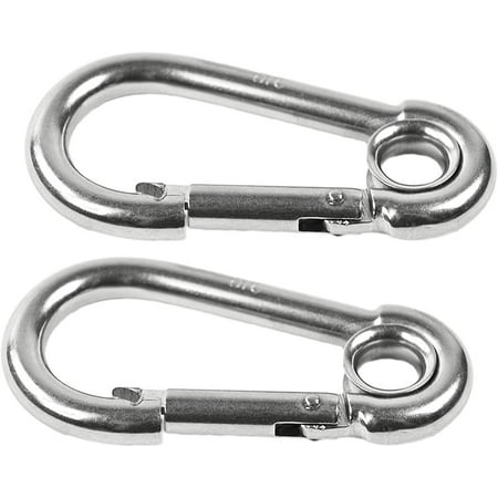 

MARINE CITY 316 Stainless Steel 2-3/8 Inches Carabiners/Clip Snap Hook with Ring for Climbing Fishing Hiking 2-Pack