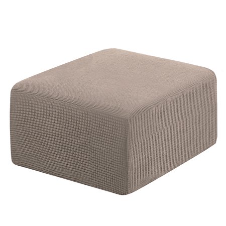 Anvazise Stool Cover Stretching Widely Applied Breathable Square Foot Stool Stretch Covers for Slipcovers Khaki