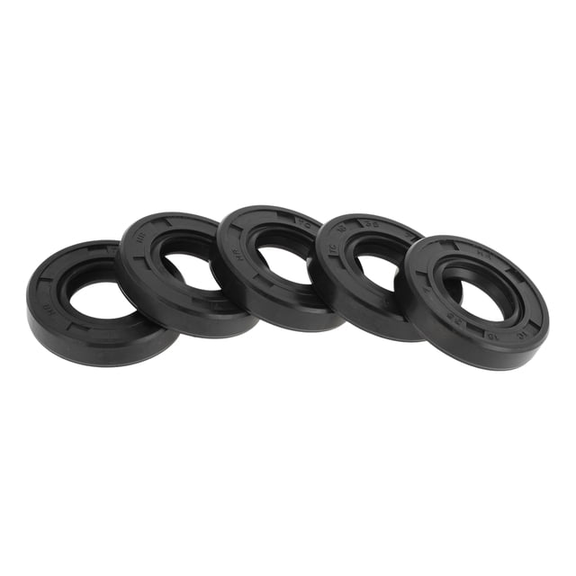 Sello de aceite universal Unique Bargains TC de doble labio con resorte de acero, anillo de sello de eje rotativo 18x35x7mm, alta presión, caucho NBR negro, 5 Pcs