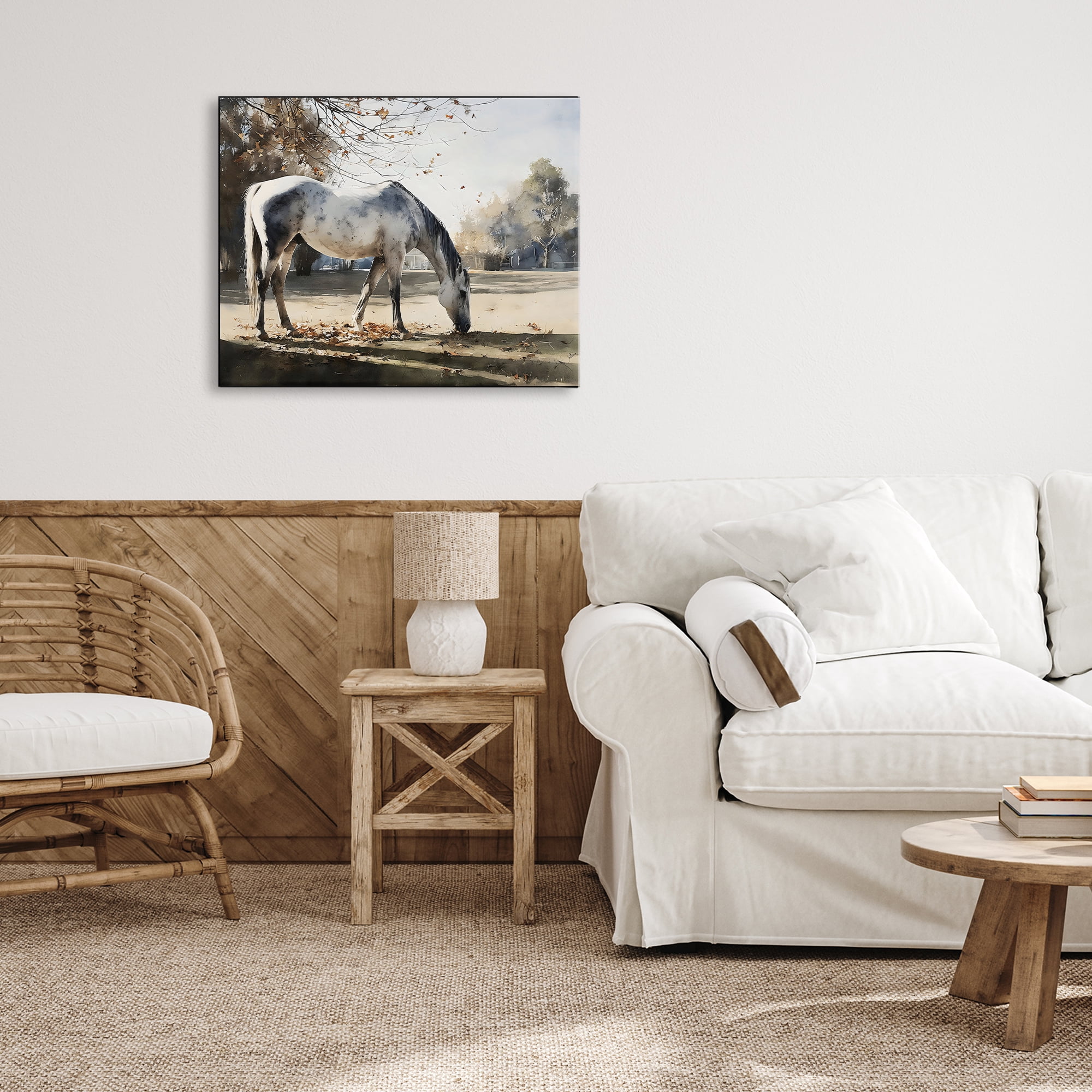 Stupell Industries Grey & White Mare Grazing Canvas Wall Art, design by Franklyn Gregory