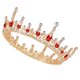 thumbnail image 3 of GOOHOCHY FRCOLOR Corona de boda Tiara Corona de reina nupcial Diadema de diamantes de imitación vintage para novia y dama de honor (Rojo), 3 of 8