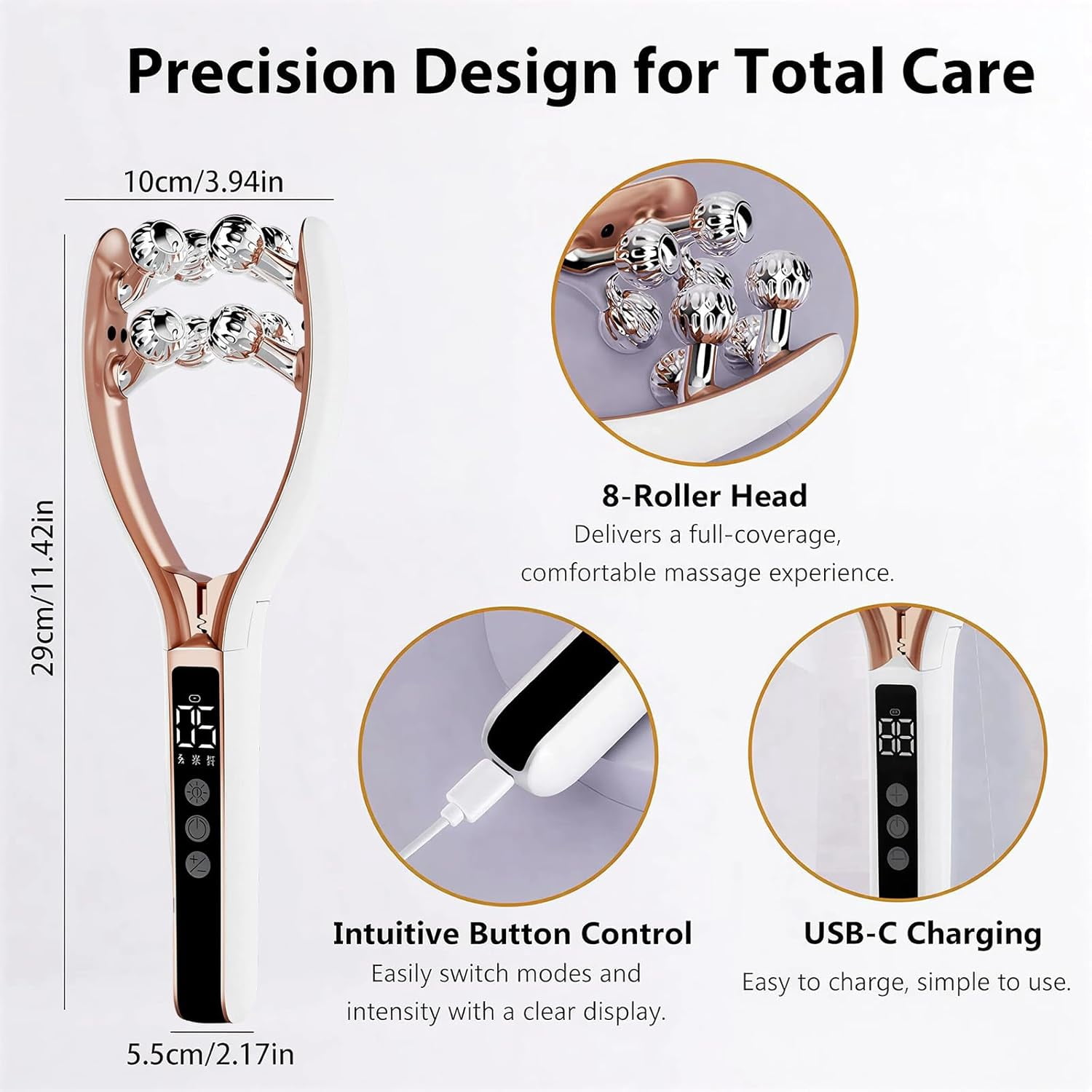 Wireless Facial Massager,Facial Massager Face and Neck,6 Modes&2 Functions,Face Roller Lymphatic Drainage,Portable Rechargeable V-Shape Sculpting&Puffiness Relief Tool for Home&Travel Use
