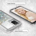 thumbnail image 3 of Galaxy A02s Case,Samsung A02s Case Liquid Glitter Waterfall Shock Proof Phone Case Cute Girls Women for Samsung Galaxy A02s Case - Clear, 3 of 7