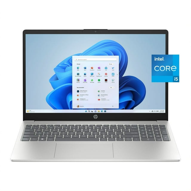HP 15.6 inch FHD Business and Student Laptop, Intel Core i5-1235U, 32GB RAM, 2TB SSD, Intel Iris Xe Graphics, Windows 11 Home, Numeric Keypad, Wi-Fi 6, Bluetooth 5.3, Silver