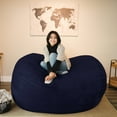 thumbnail image 5 of Big Joe Fuf 7Ft Giant Foam Bean Bag Chair, Oversized Couch with Removable Cover for Kids, Teens, Adults, Midnight Plush, Soft Polyester, 7 Foot, 5 of 10