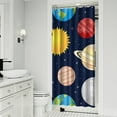 thumbnail image 2 of Starry Night Sky Shower Curtain Space Galaxy Theme Moon Stars Sun Sci-Fi Lovers Machine Washable 36" x 72", 2 of 2