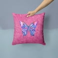 thumbnail image 2 of Carolines Treasures 8859PW1414 Butterfly on Pink   Canvas Fabric Decorative Pillow 14Hx14W multicolor, 2 of 4