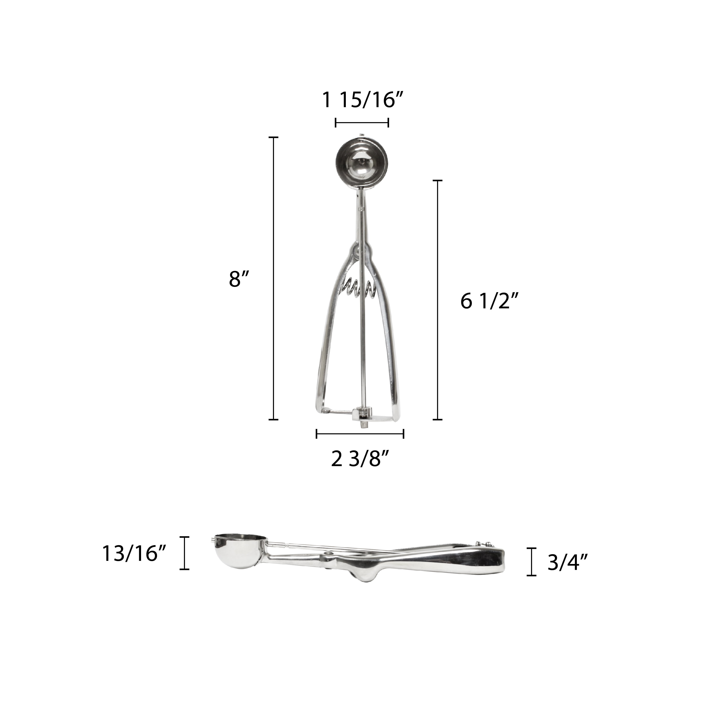 0.5 oz Excellante Stainless Steel Ambidextrous Scoops 1.5 Diameter
