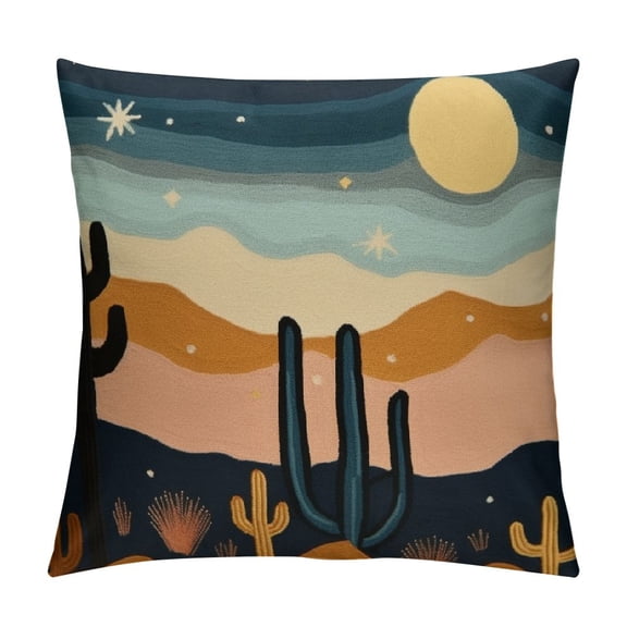 JRXY Abstract Boho Pillow Covers Soft Mid Century Geometric Cactus Decorative Throw Pillows for Couch Bed Sofa Bedroom White