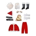 thumbnail image 3 of 10 piezas disfraz de Papá Noel cinturón para traje de cosplay bolsa de regalo gafas guantes traje de cláusula navideña conjunto de trajes de Navidad perfke Disfraz de Papá Noel, 3 of 8