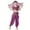 Purple, variant on Kids Girls Belly Dance Halter Top Pants Costume Set Sequin Indian Dance Outfit with Head Veil Waist Chain and Bracelets