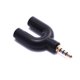 thumbnail image 4 of 2PCS Y Splitter Cable Head 3.5 mm 1 Male to 2 Dual Female Audio Cable Head Y-shaped Conversion Computer Headset Audio Head for Phone Earphone Microphone Computer (Black), 4 of 5