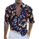 thumbnail image 1 of Blusa y camisa de manga larga con cuello vuelto para hombre, informal, a la moda, con botones, estampado, de poliéster, 1 of 6