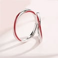 thumbnail image 3 of Silver Couple Ring Japanese And Korean Personality Red Mobius Ring Silver couple ring Japanese and Korean personality red Mobius ring, 3 of 3