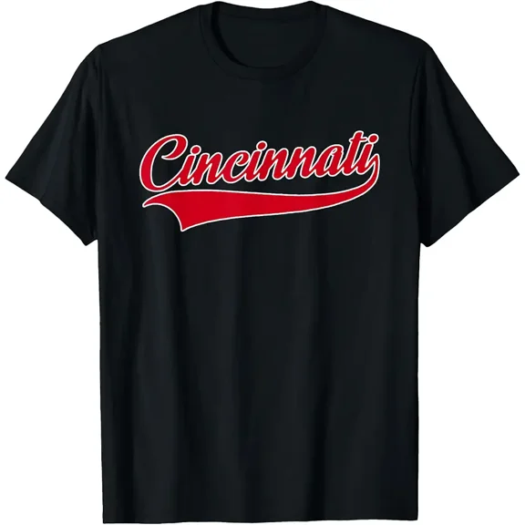 Unisex Retro Baseball Cincinnati Script T-Shirt