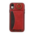 thumbnail image 6 of for iPhone XR Wallet Case with Card Slots, Hand Wrist Strap Rotate Ring Design, Finger Grip Ring PU Leather Magnetic Button Shockproof Purse Phone Cover for iPhone XR, Red, 6 of 7