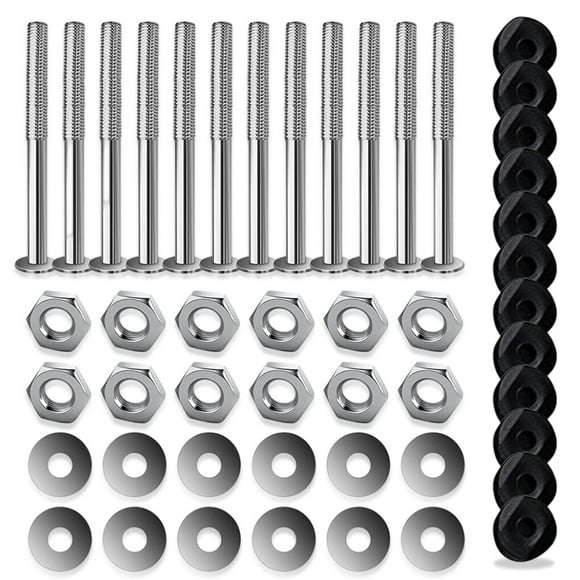 Walson 12 Pieces Steel Trampoline Long Screws Bolts Nuts Universal Toddlers Trampoline Pole Stability Tool Repair Part Fixed Tools